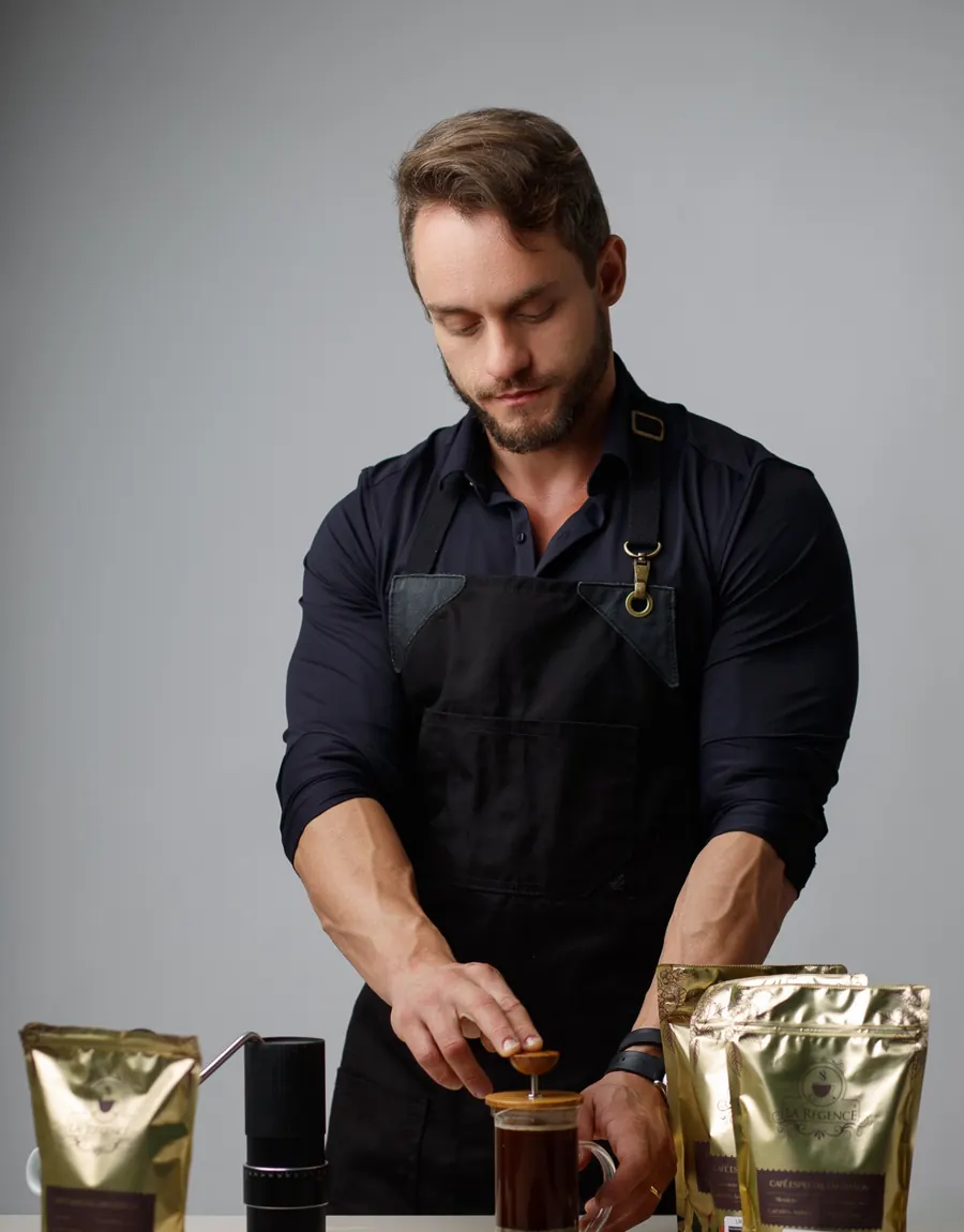 Paulo Posteral at his coffee shop