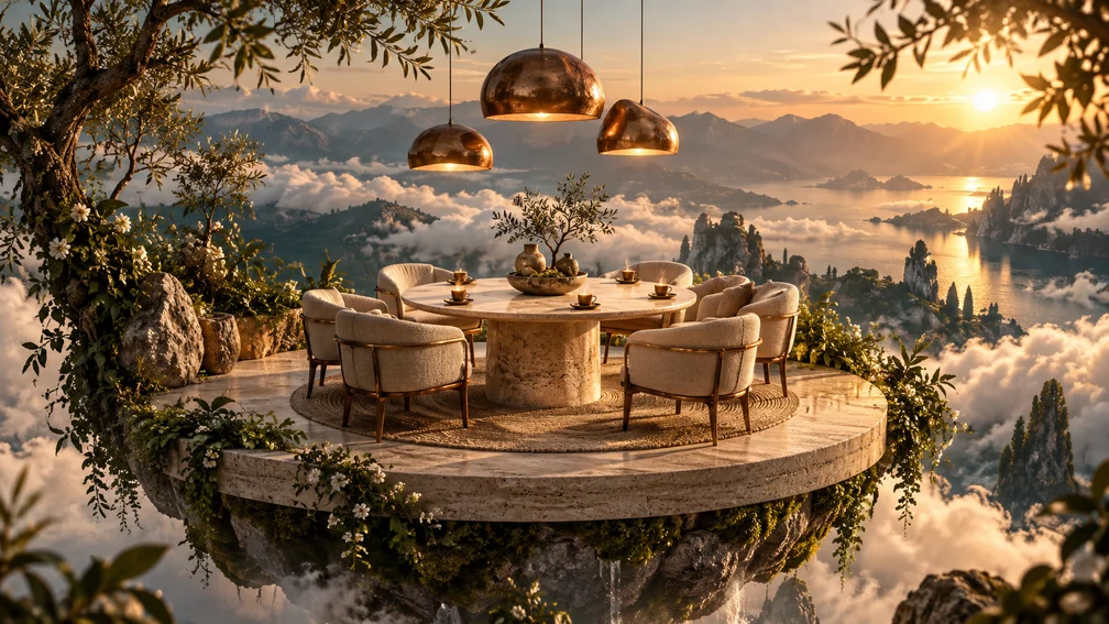 An imagined landscape from the coffee universe
