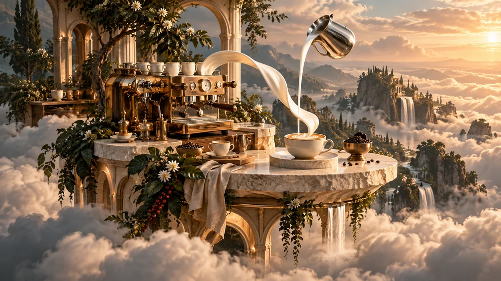 An imagined landscape from the coffee universe